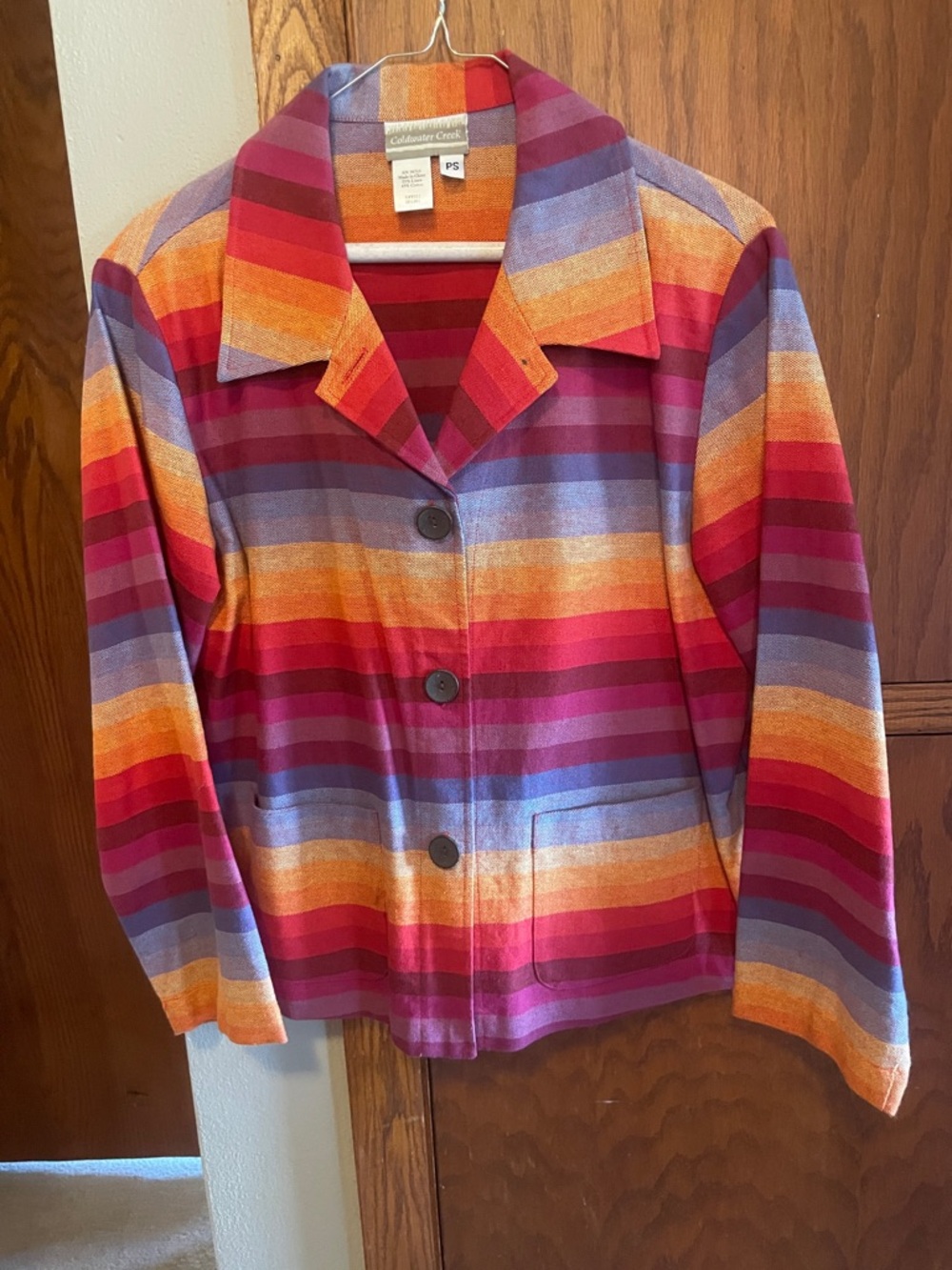 Coldwater Creek Striped Blazer in Pink, Orange & Purple